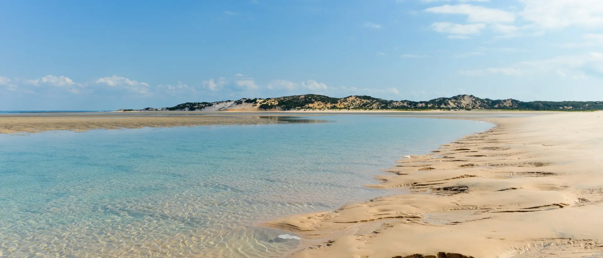 Water meets sand at the Bazaruto Archipelago