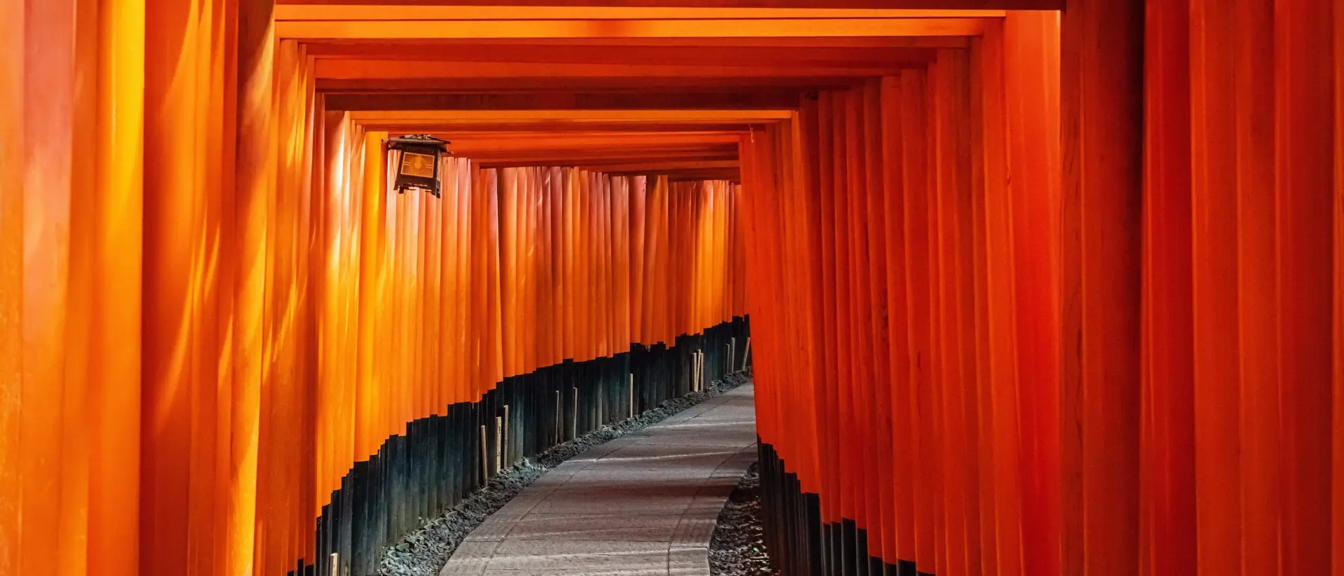 Fushimi Inari Shrine, Kyoto, Japan Red Torii Gate at Fushimi Inari Shrine