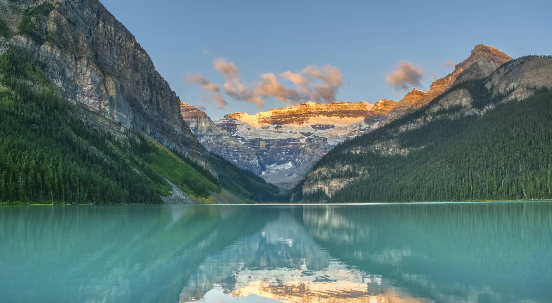 Alberta Breathtakingly beautiful scenery of the famous Lake Louis in Banff National Park found in Alberta, Canada.