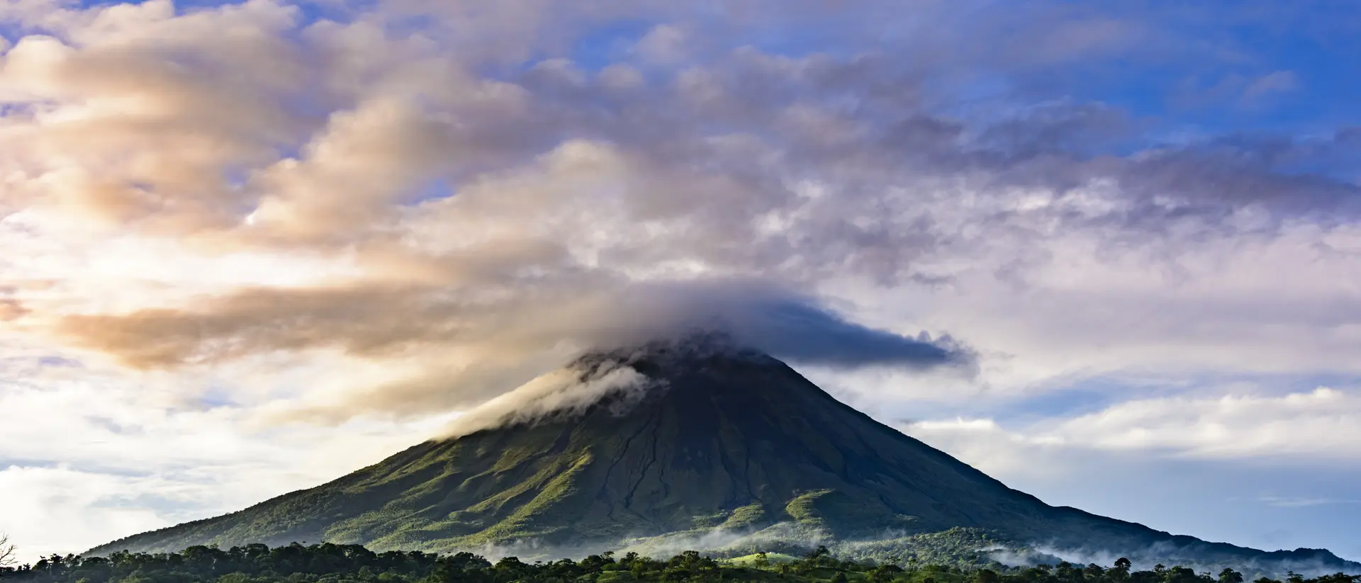 The famous Arenal Volcano in Costa Rica Dramatic skies over the Arenal Volcano, Costa Rica