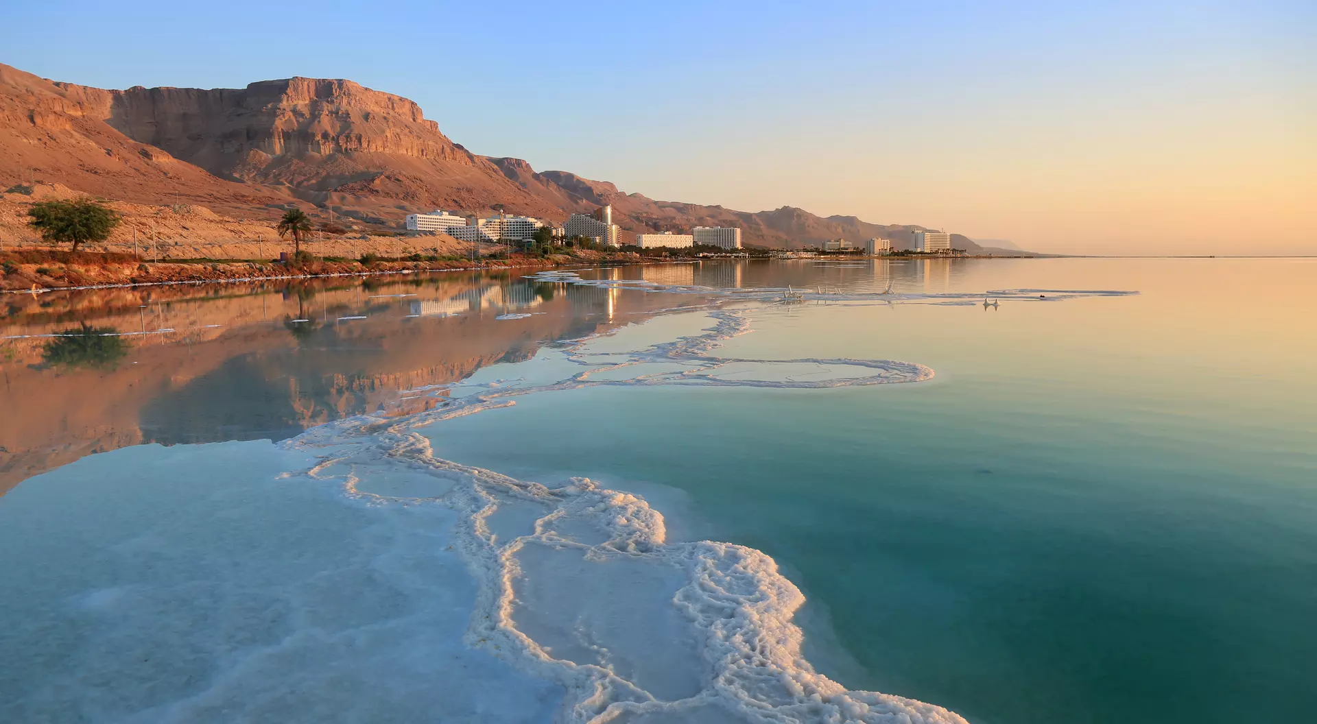 Salt deposits, typical landscape of the Dead Sea
