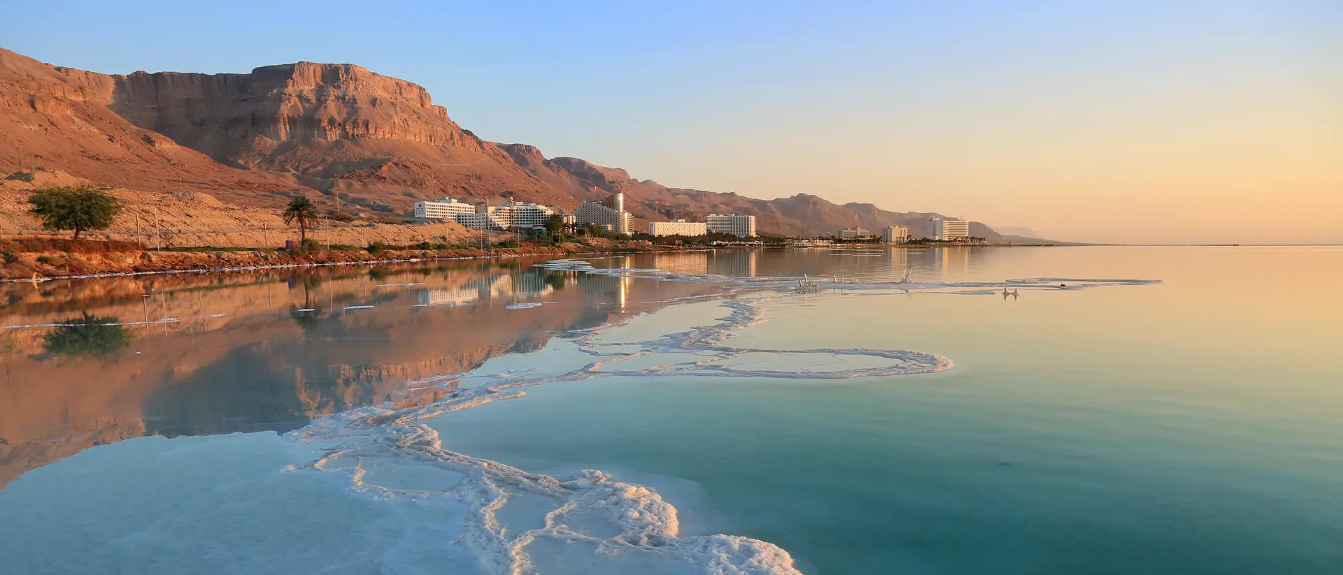 Dead Sea Salt deposits, typical landscape of the Dead Sea