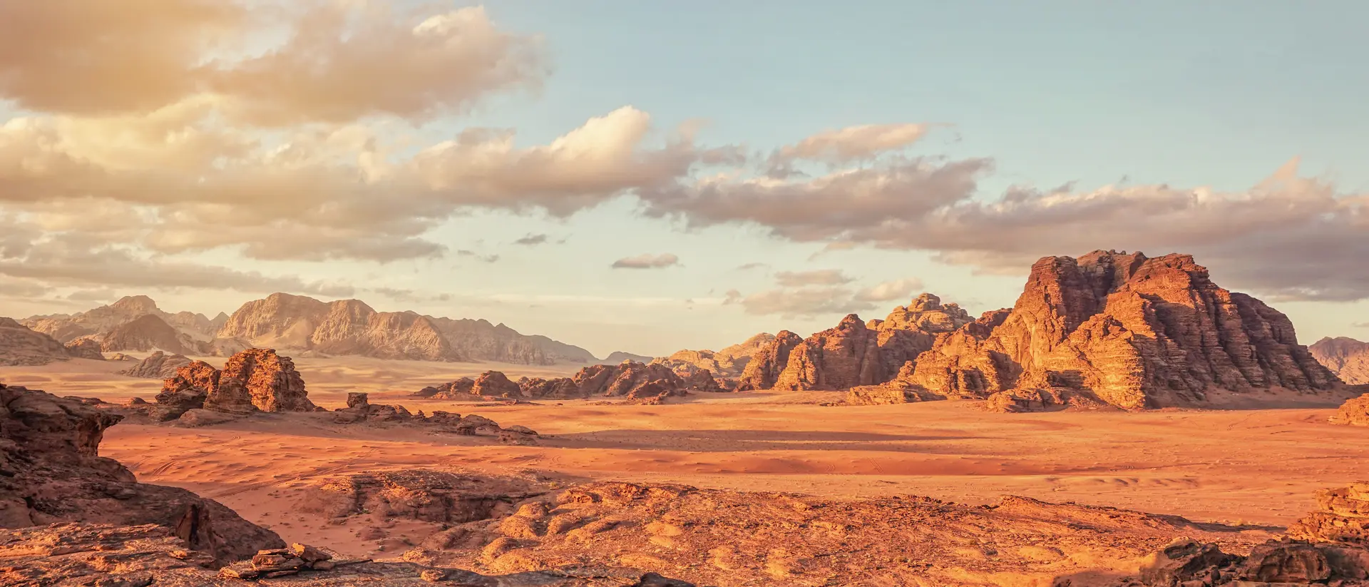 Red Mars like landscape in Wadi Rum desert, Jordan