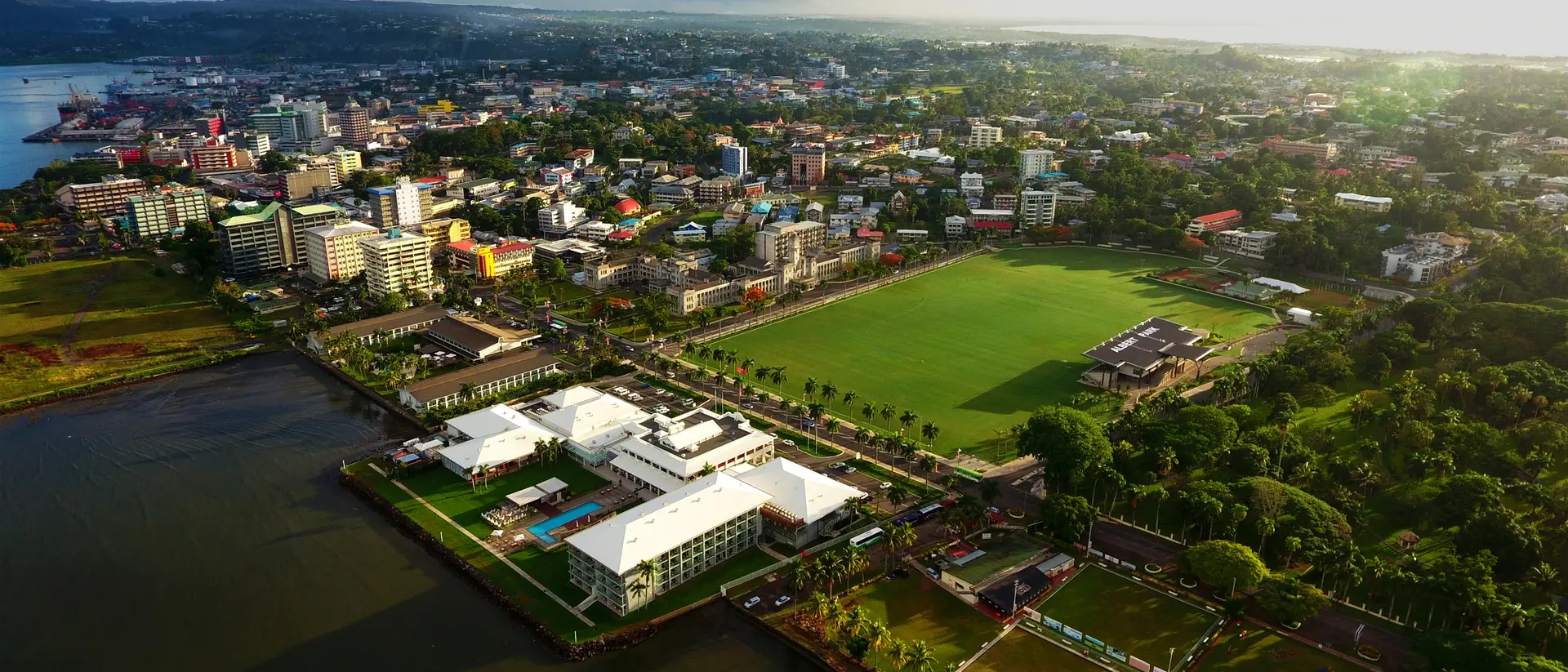 Aerial view of Suva City, Fiji