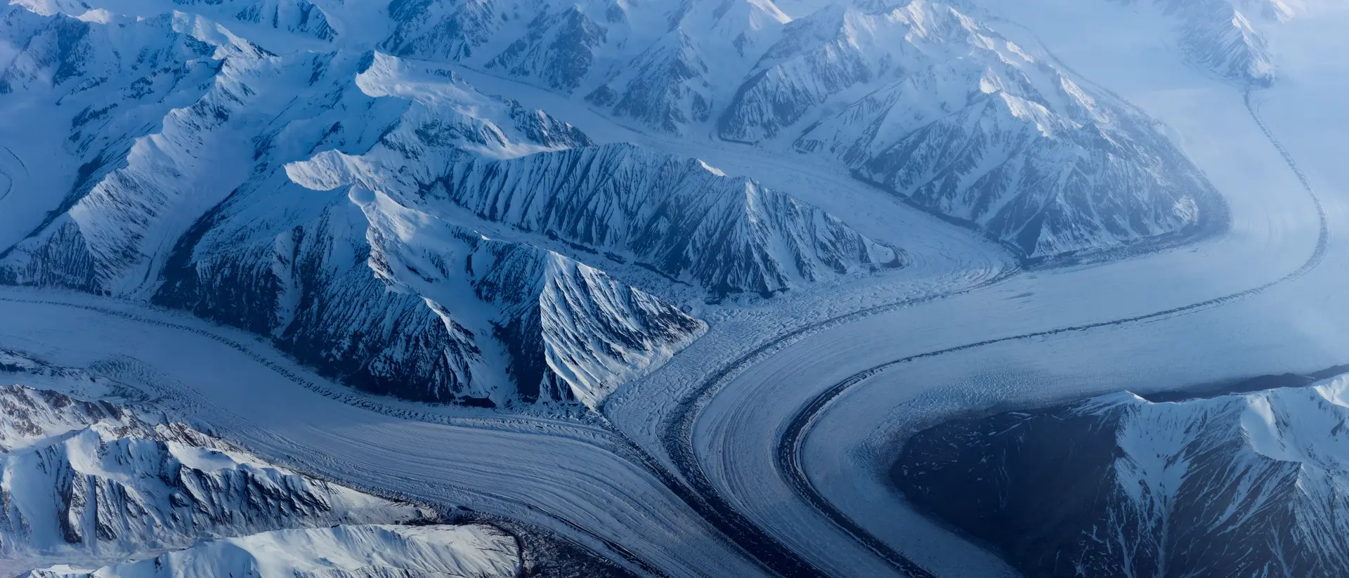 Kluane National Park Aerial view of Kaskawulsh Glacier in Kluane National Park and Reserve, Yukon Territory, Canada