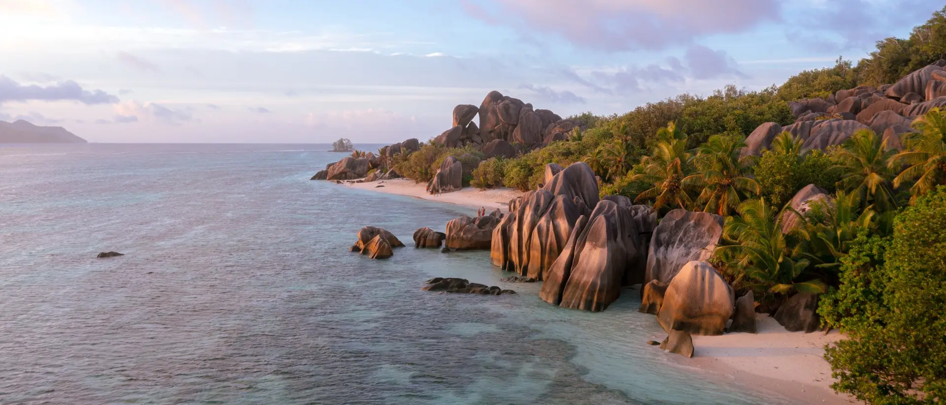 Beautiful landscape at Anse Source d'Argent beach on La Digue in the Seychelles