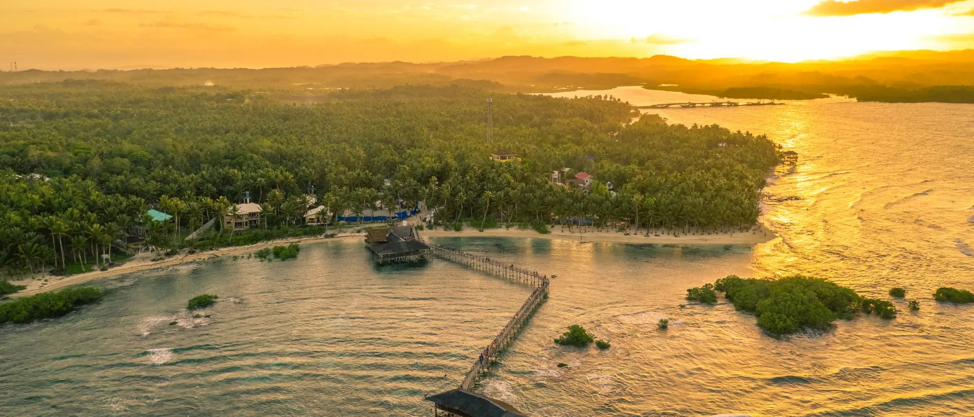 Siargao Island Sunset at world-renowned Cloud Nine Surfing Area, Siargao Island, Philippines