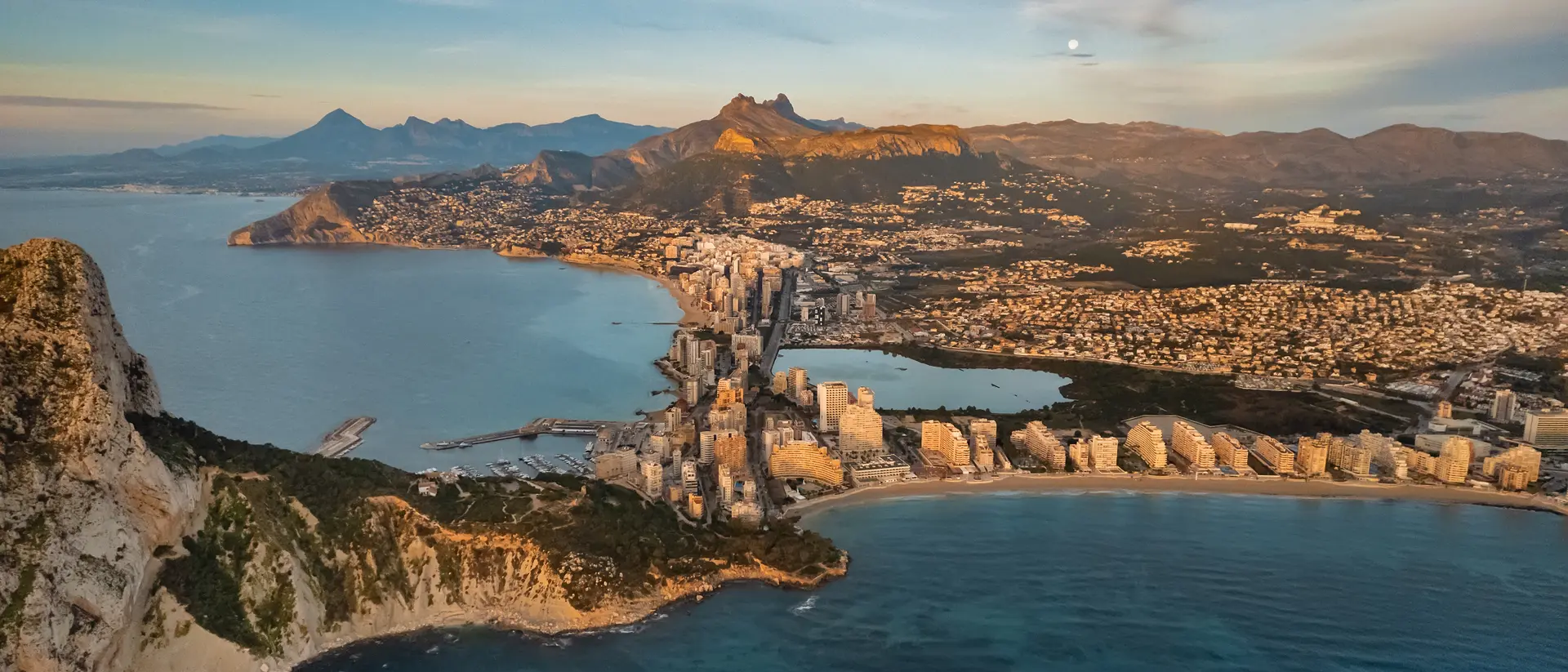 Alicante, Costa Blanca Aerial shot of rocky cliff Penyal d Ifac Natural Park, Province of Alicante, Costa Blanca. Spain