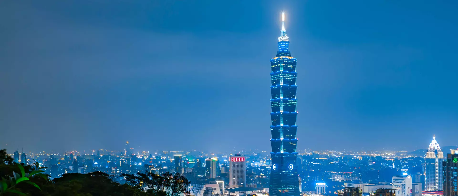 Taiwan Night view of Taipei 101 Building