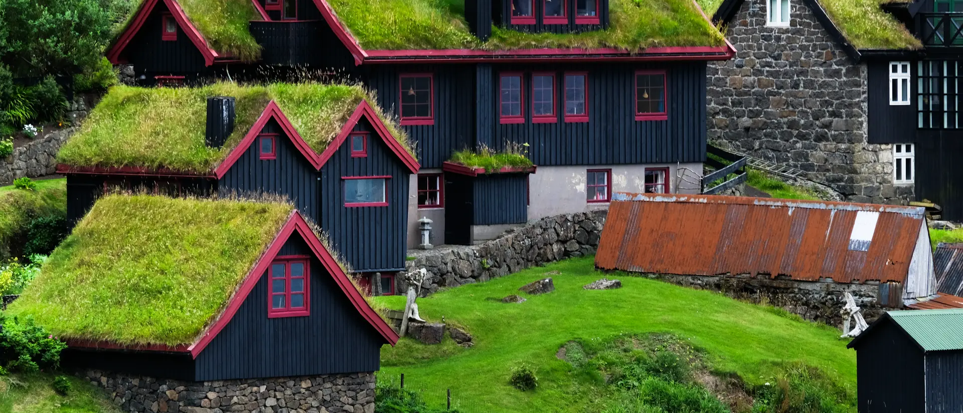 Grass rooftops in Torshavn, Island of Streymoy