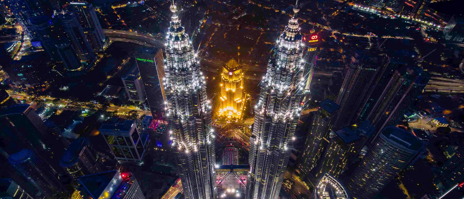 Malaysia Kuala Lumpur skyline at night