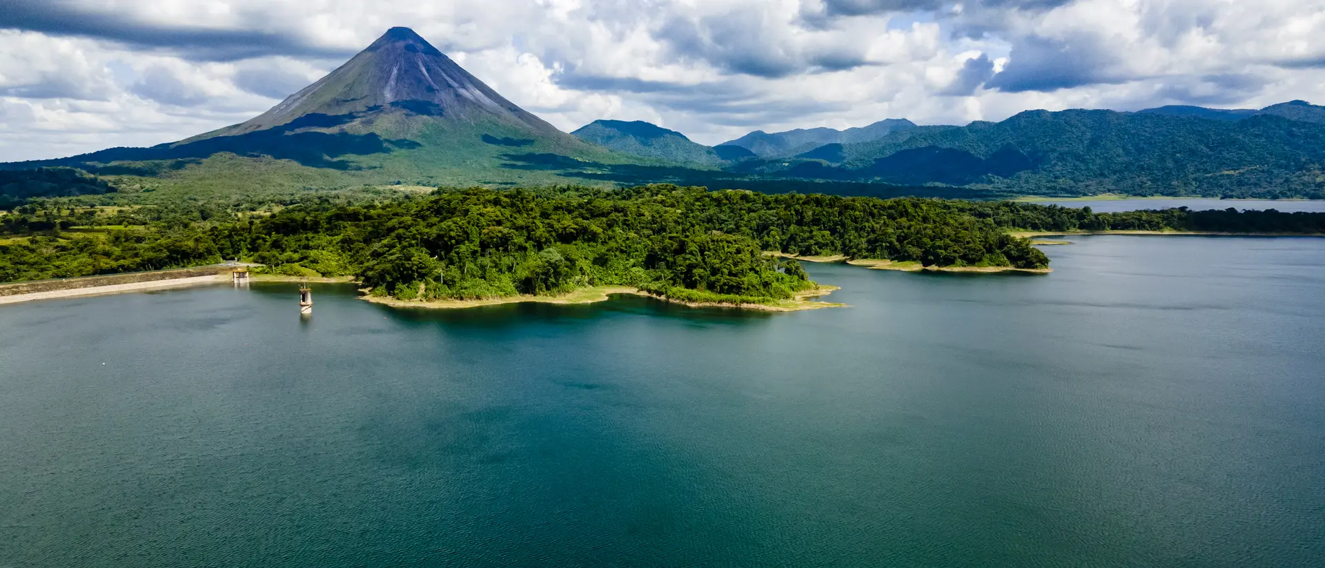Arenal Lake sits at the base of the active Arenal Volcano.