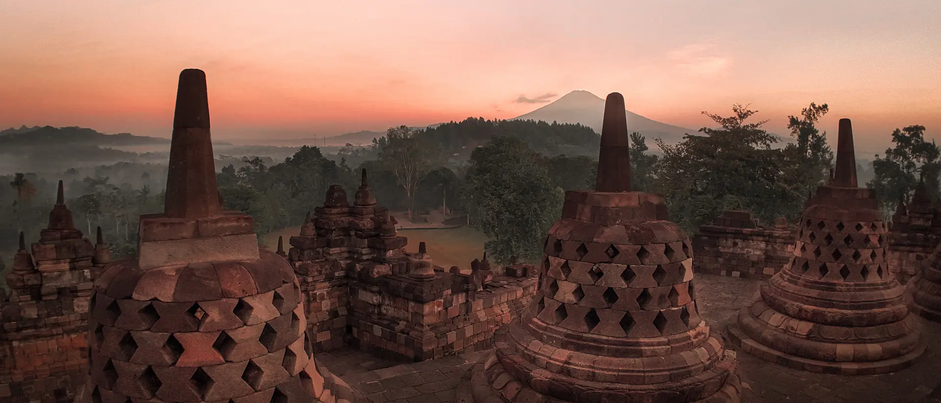 Borobudur Temple Vortex cloud formations above Borobudur Temple in Central Java, Indonesia