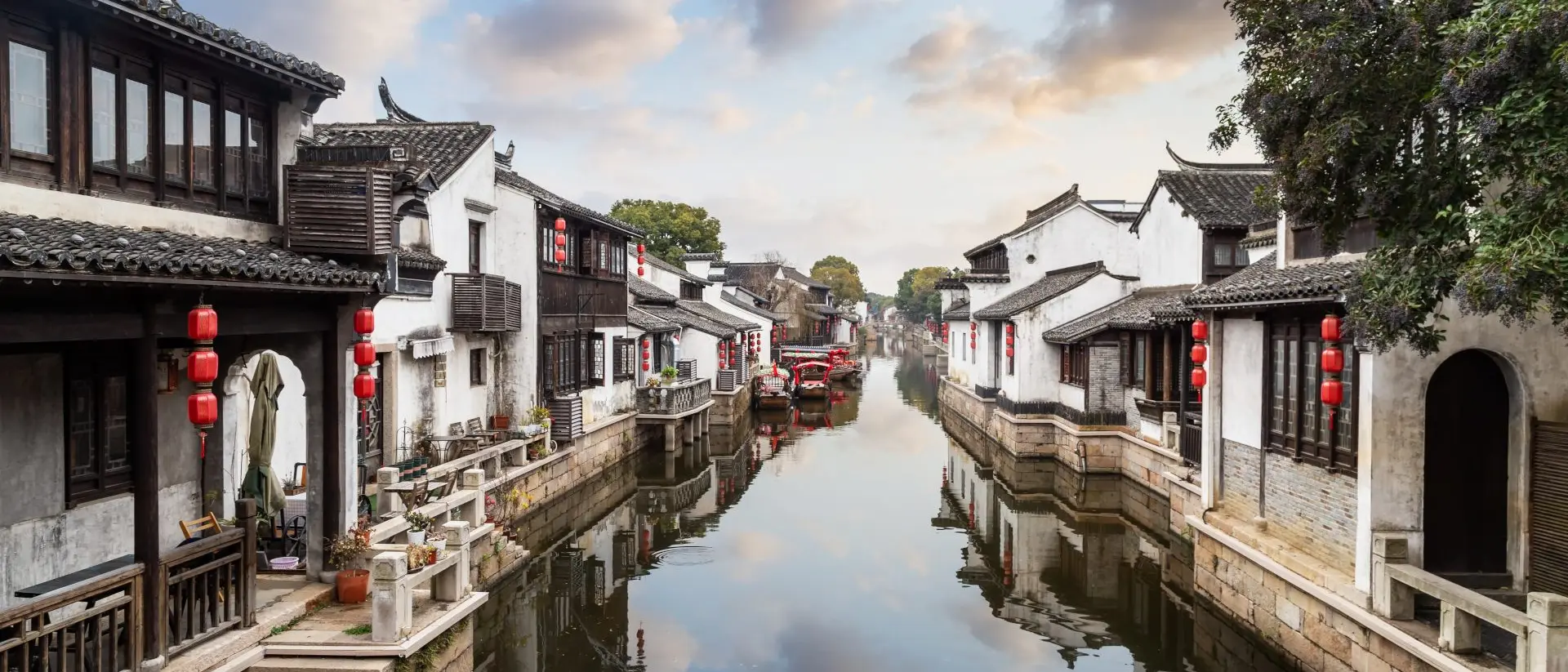 Jinghang Waterway Houses along the Suzhou Grand Canal, a section of the Grand Canal, the longest manmade watercourse