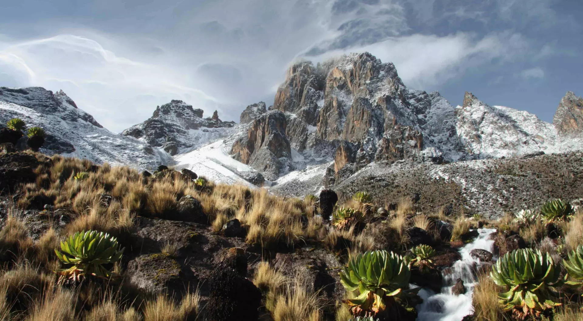 Sunrise on Mount Kenya from Shipton Camp