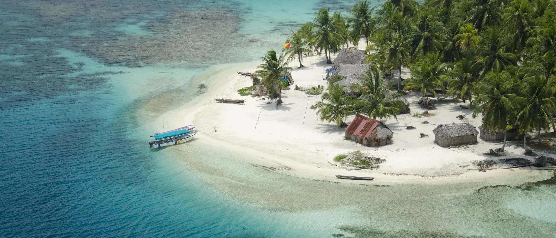 Aerial view of a tropical island