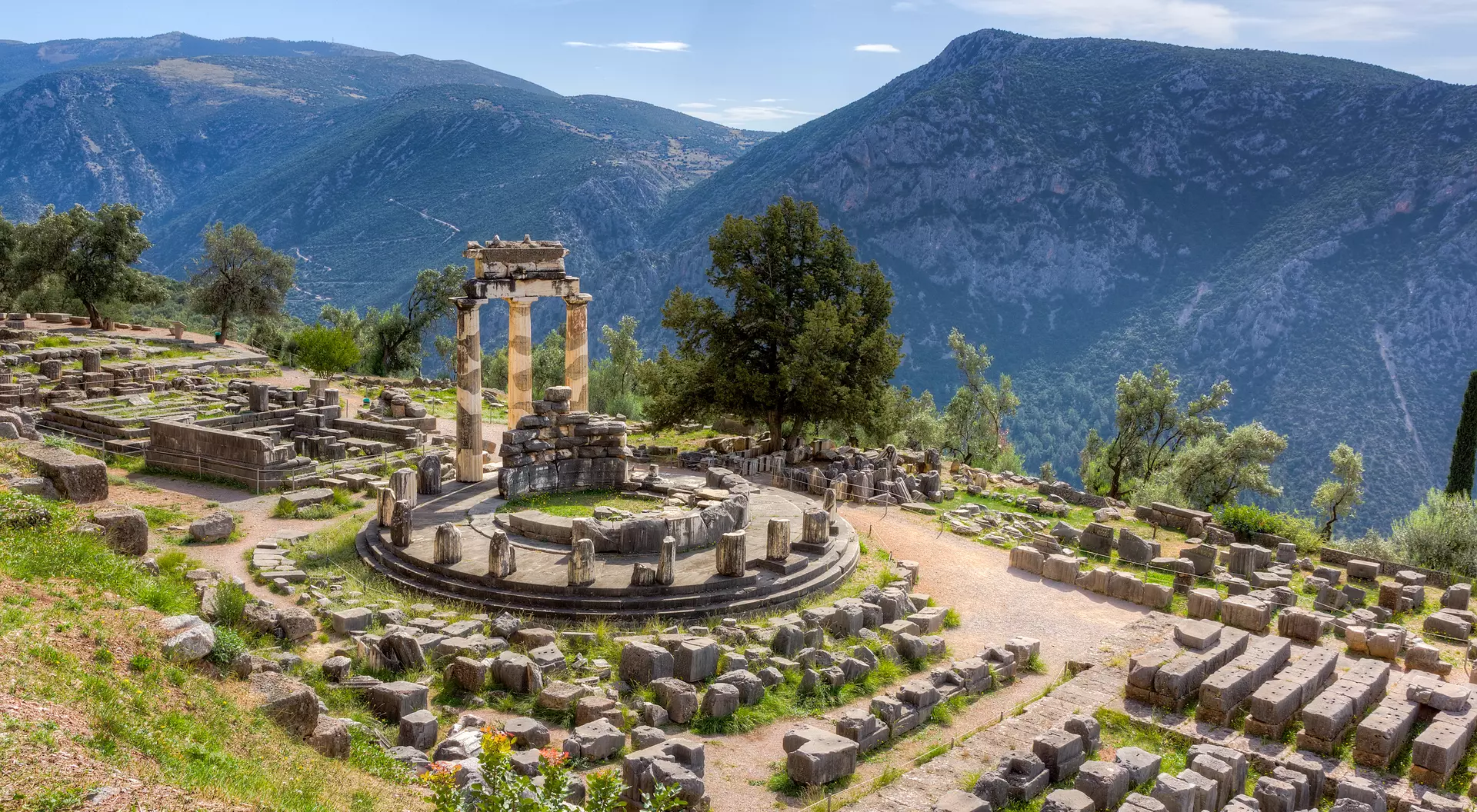 Athena Pronaia, Delphi View of the Tholos at the sanctuary of Athena Pronaia