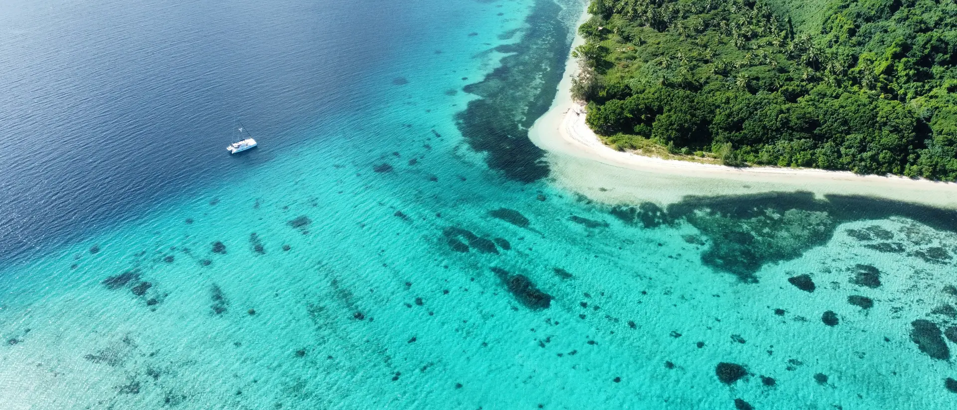 Aerial view of island coast