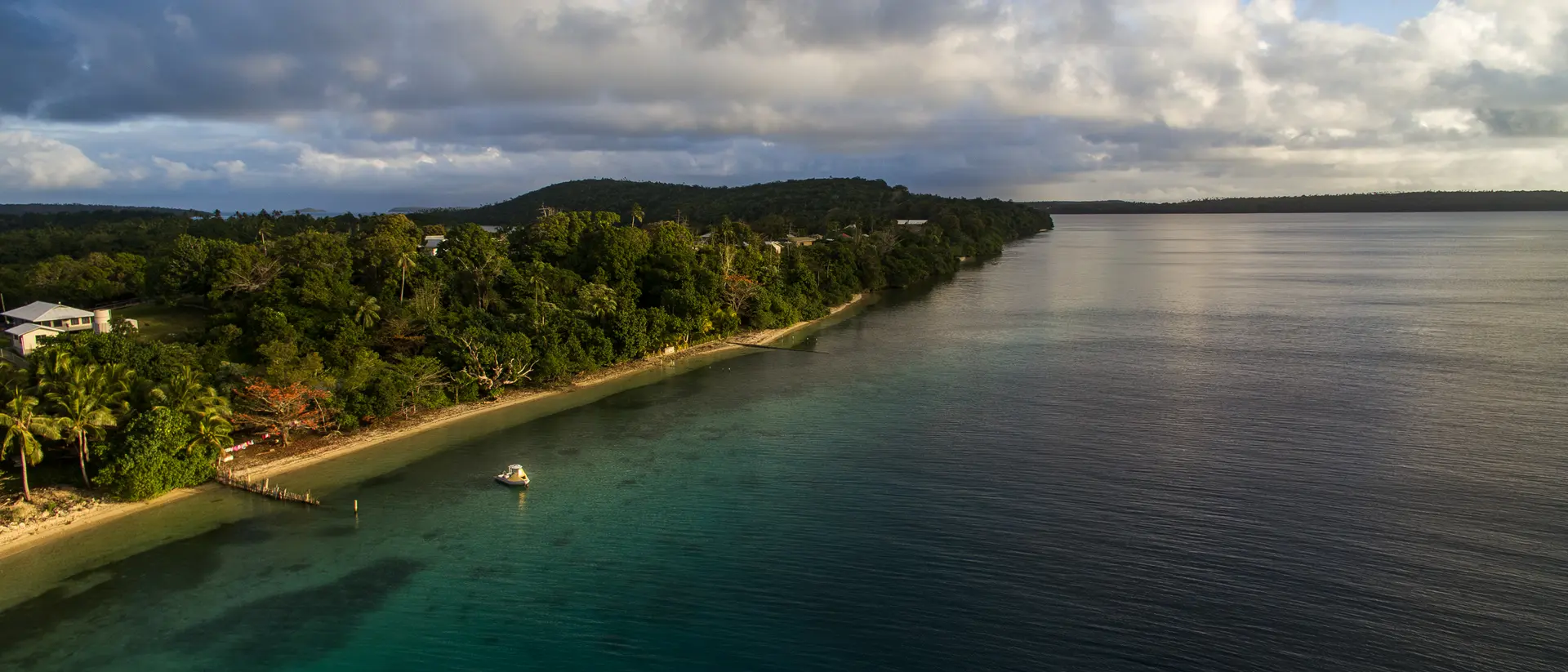 Aerial view of coast of Tonga