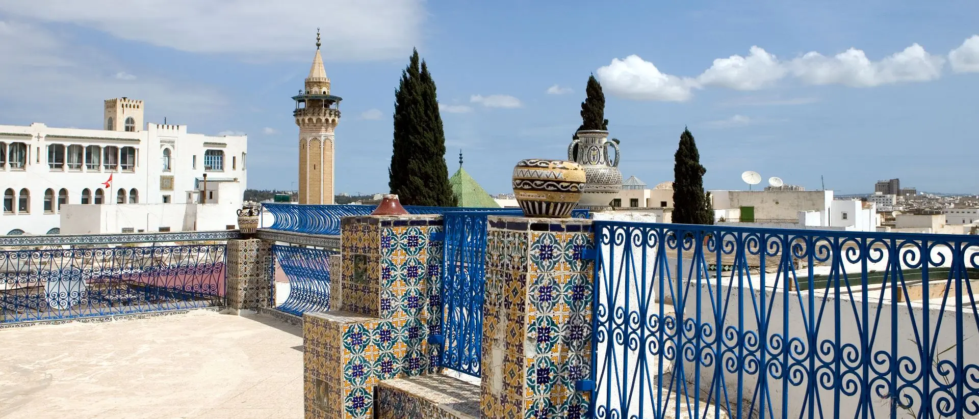 Tunis View of traditional architectures from a Medina terrace