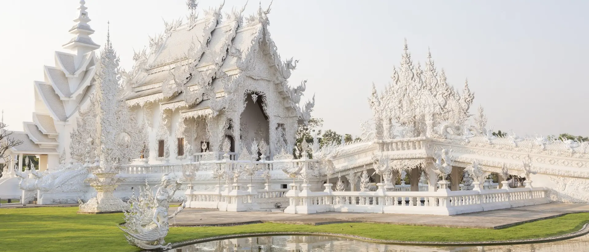 Wat Rong Khun, or the White Temple, in Chiang Rai, Thailand