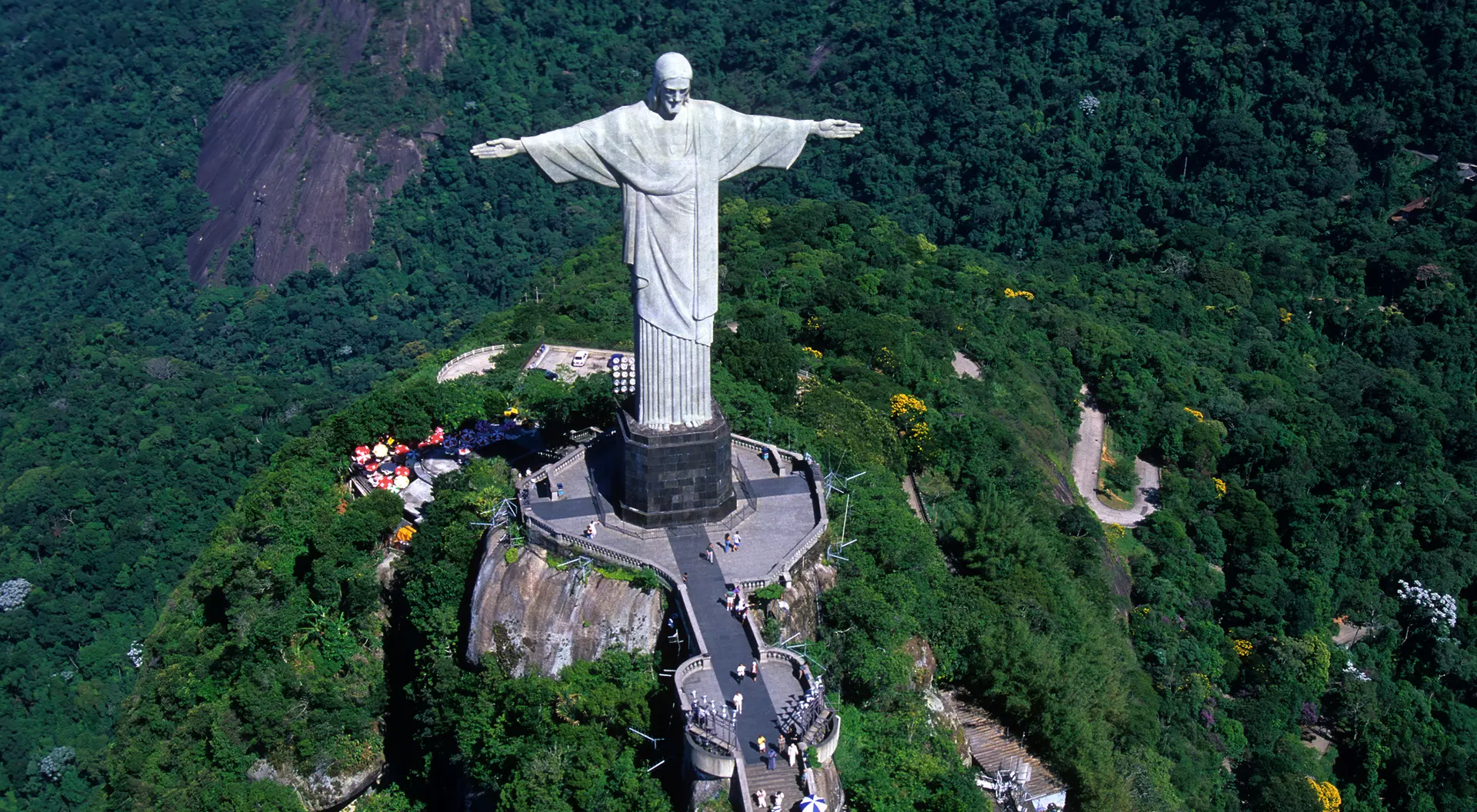 Brazil Christ the Redeemer statue located at the top of Corcovado mountain in Rio de Janeiro
