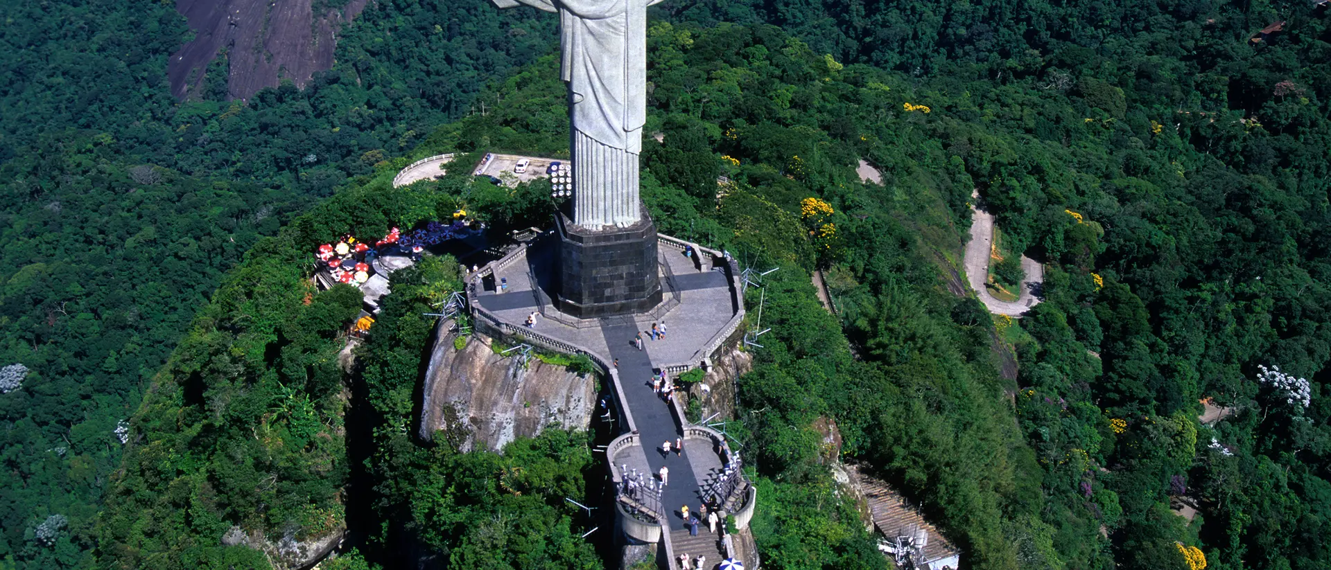 Christ the Redeemer statue located at the top of Corcovado mountain in Rio de Janeiro