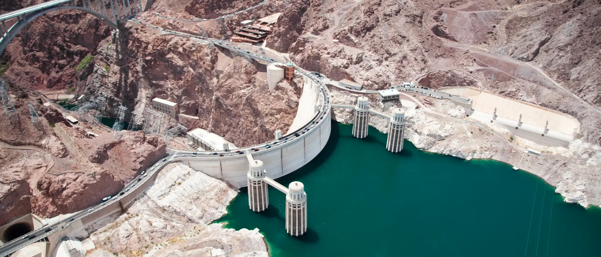 View from above of the Hoover Dam