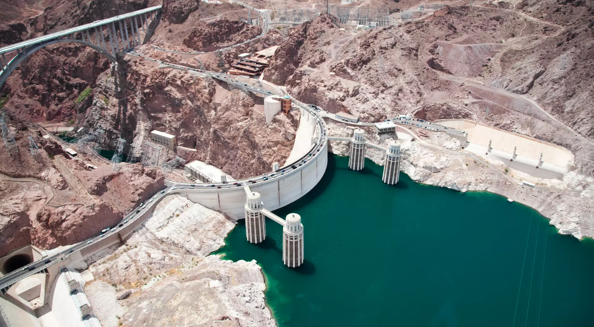 View from above of the Hoover Dam