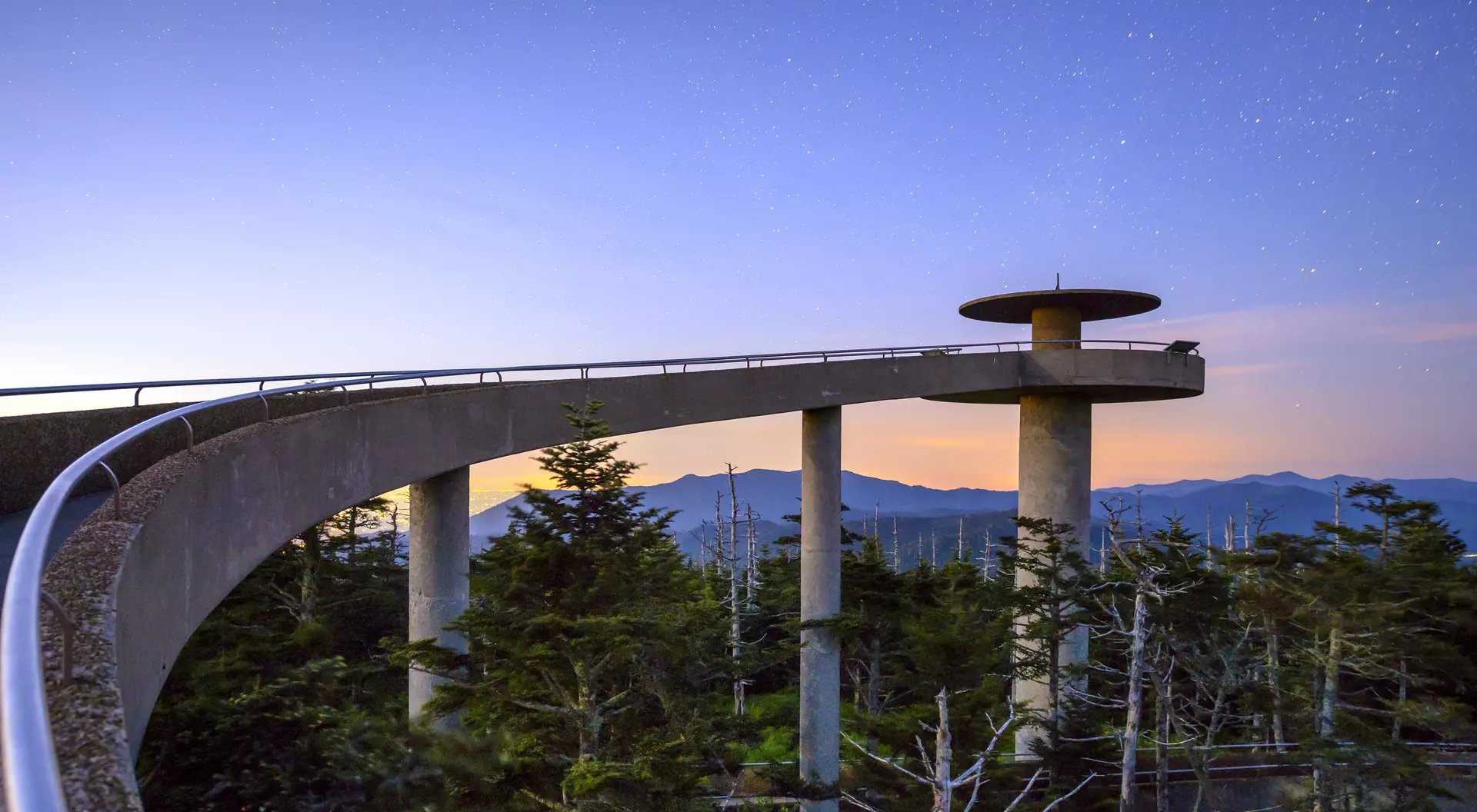 Clingman's Dome mountaintop observatory in the Great Smoky Mountains, Tennessee, USA.