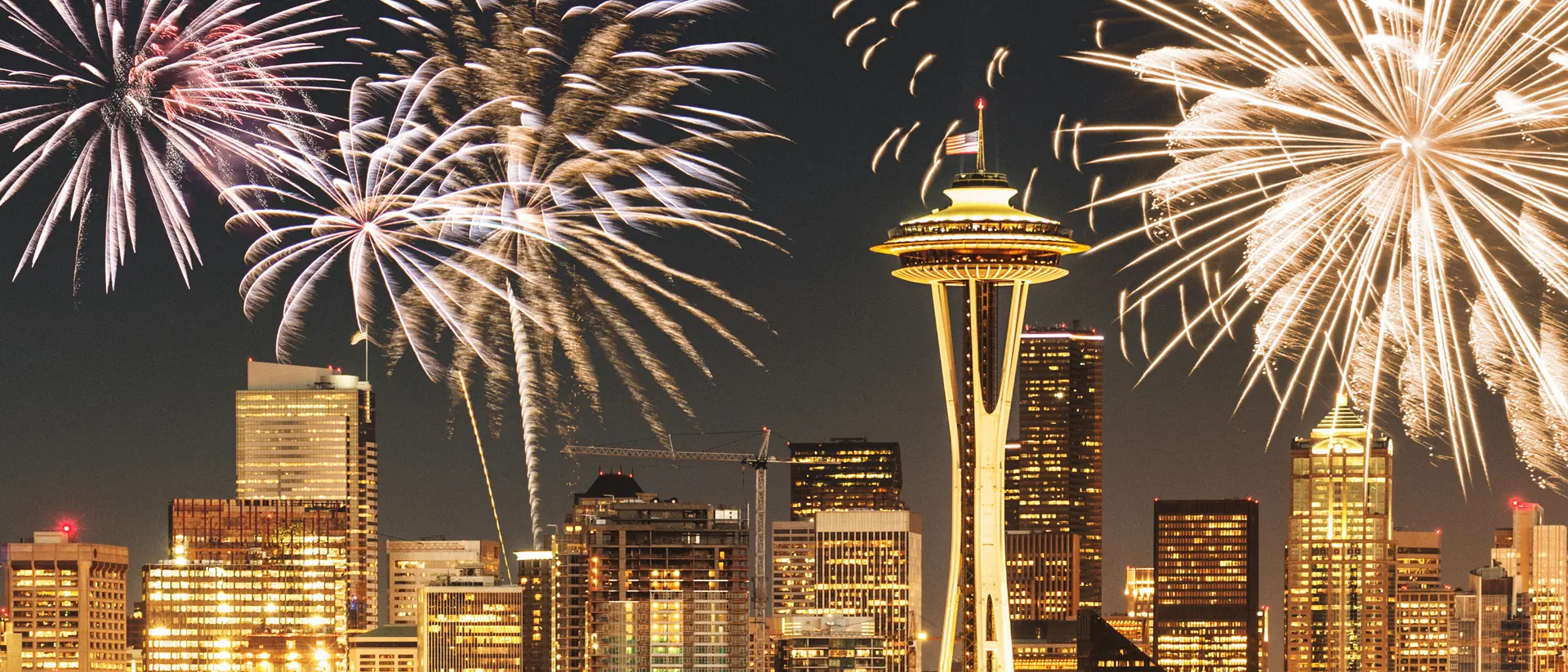 Seattle Fireworks for a national holiday in Seattle