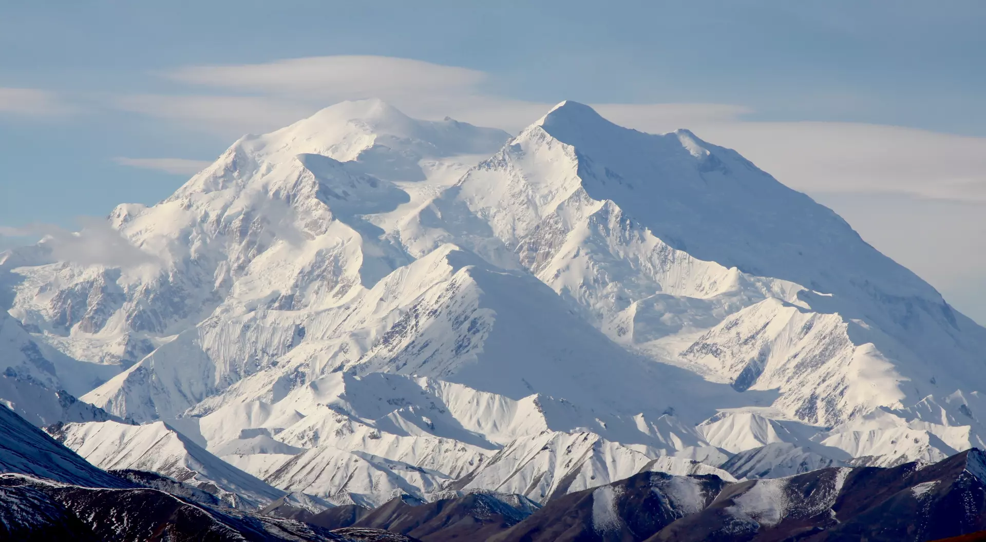 The mountain called Denali in Alaska on a clear day