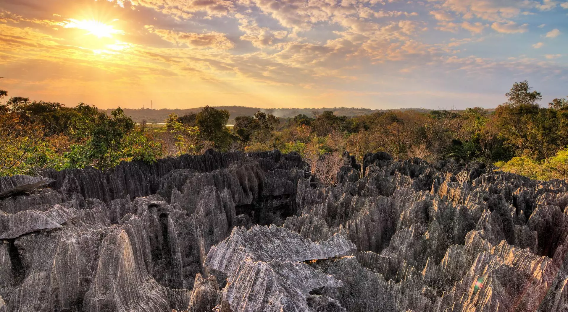 Beautiful view over national park Tsingy de Bemaraha, a UNESCO world heritage site in Madagascar