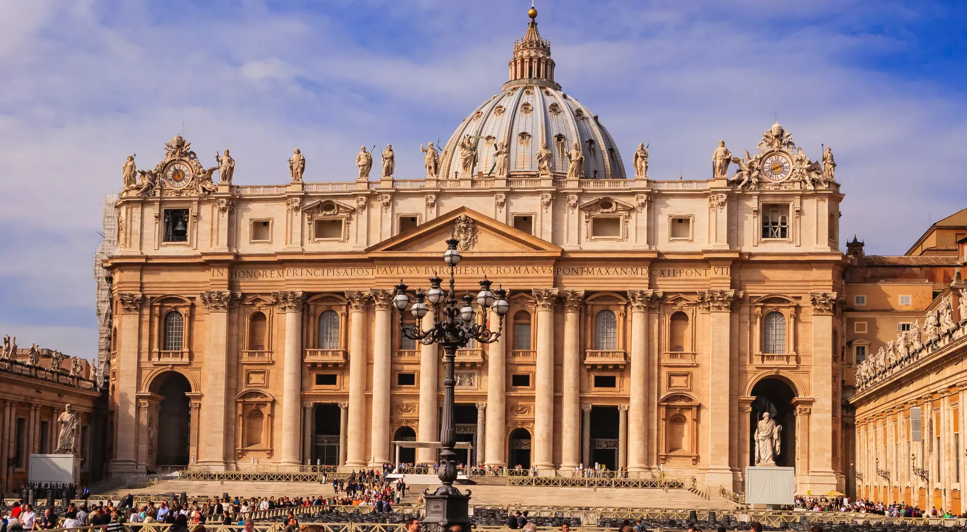 Vatican City. To the right of the Basilica the roof of the Sistine Chapel can be seen.