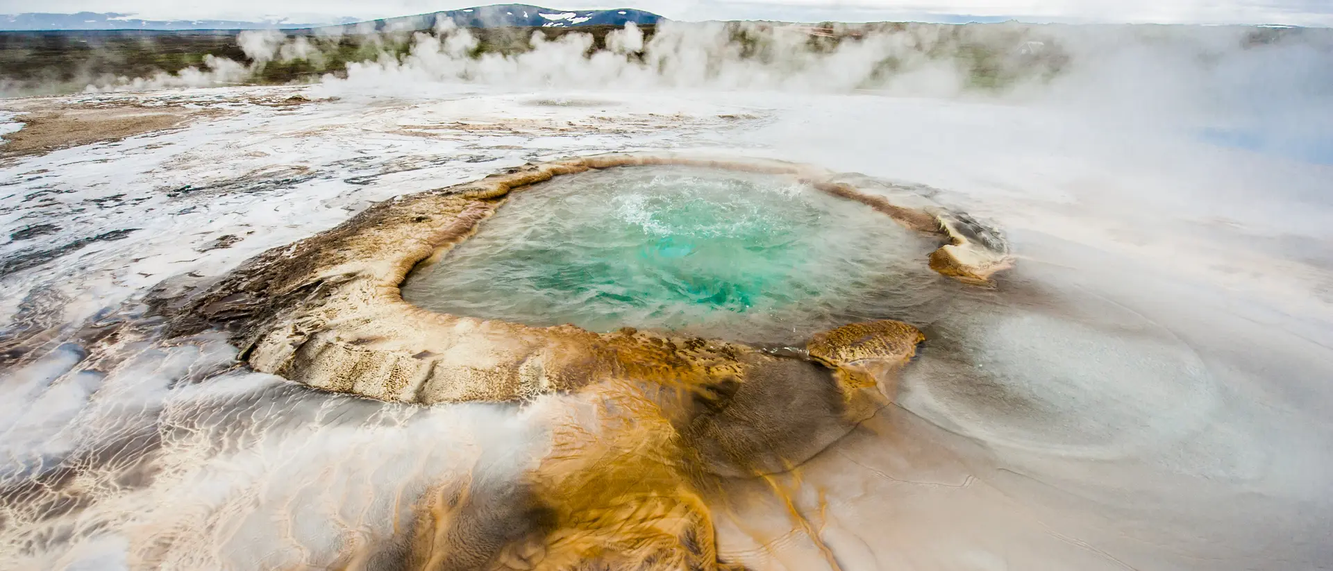 Hveravellir, Iceland Pool with boiling geothermal water at Hveravellir is actually in the heart of Iceland