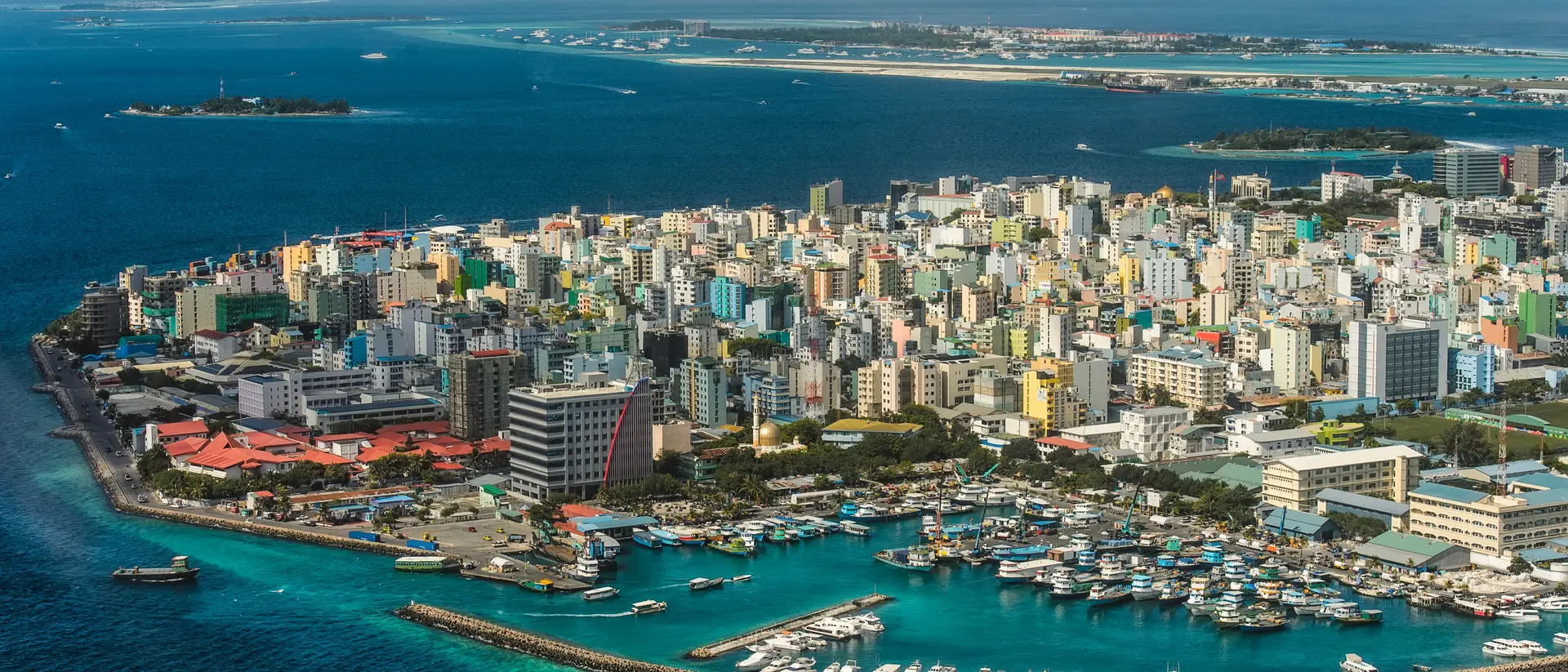 Malé Aerial view of Malé, the densely populated capital of the Maldives
