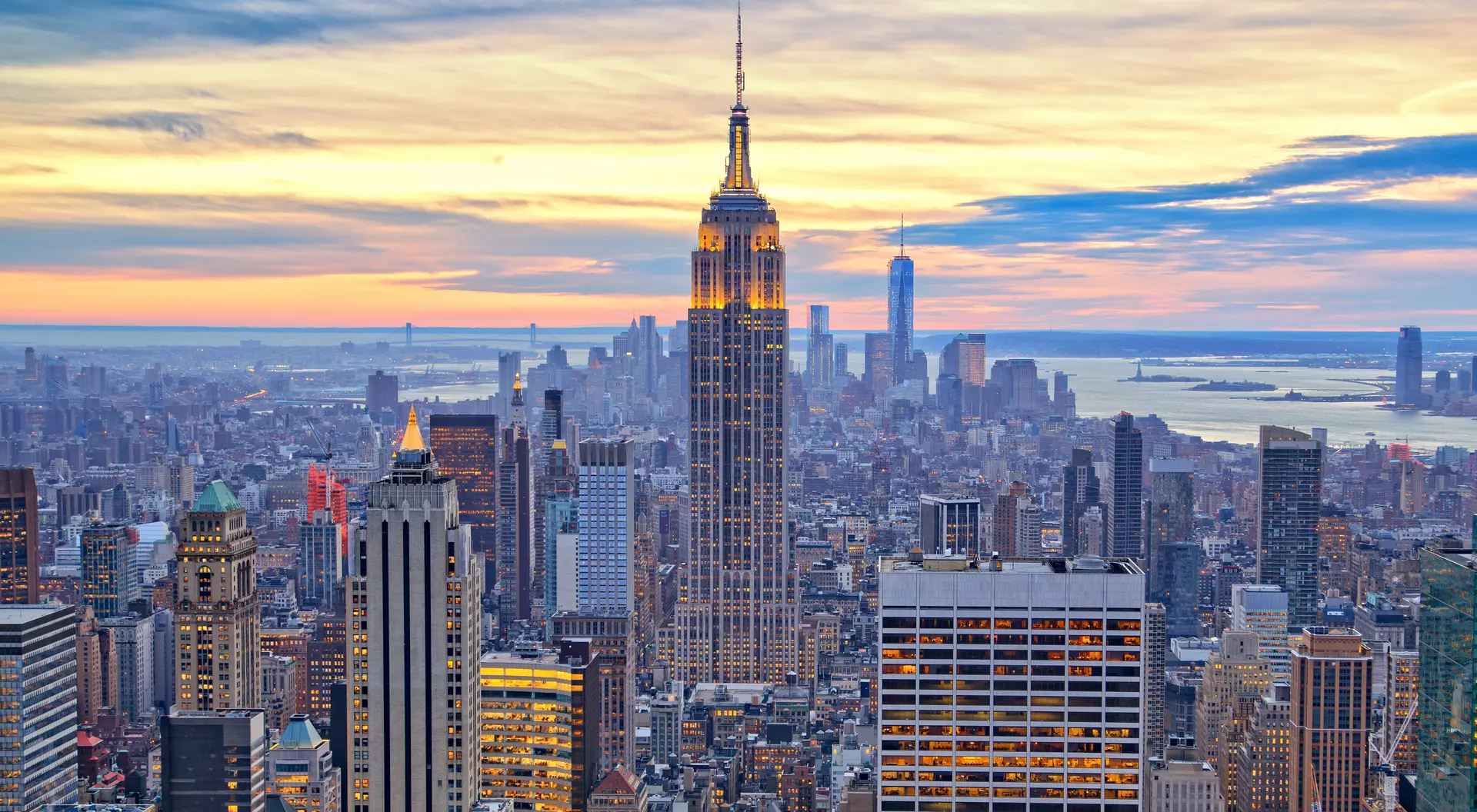 New York Manhattan and Empire State Building from above