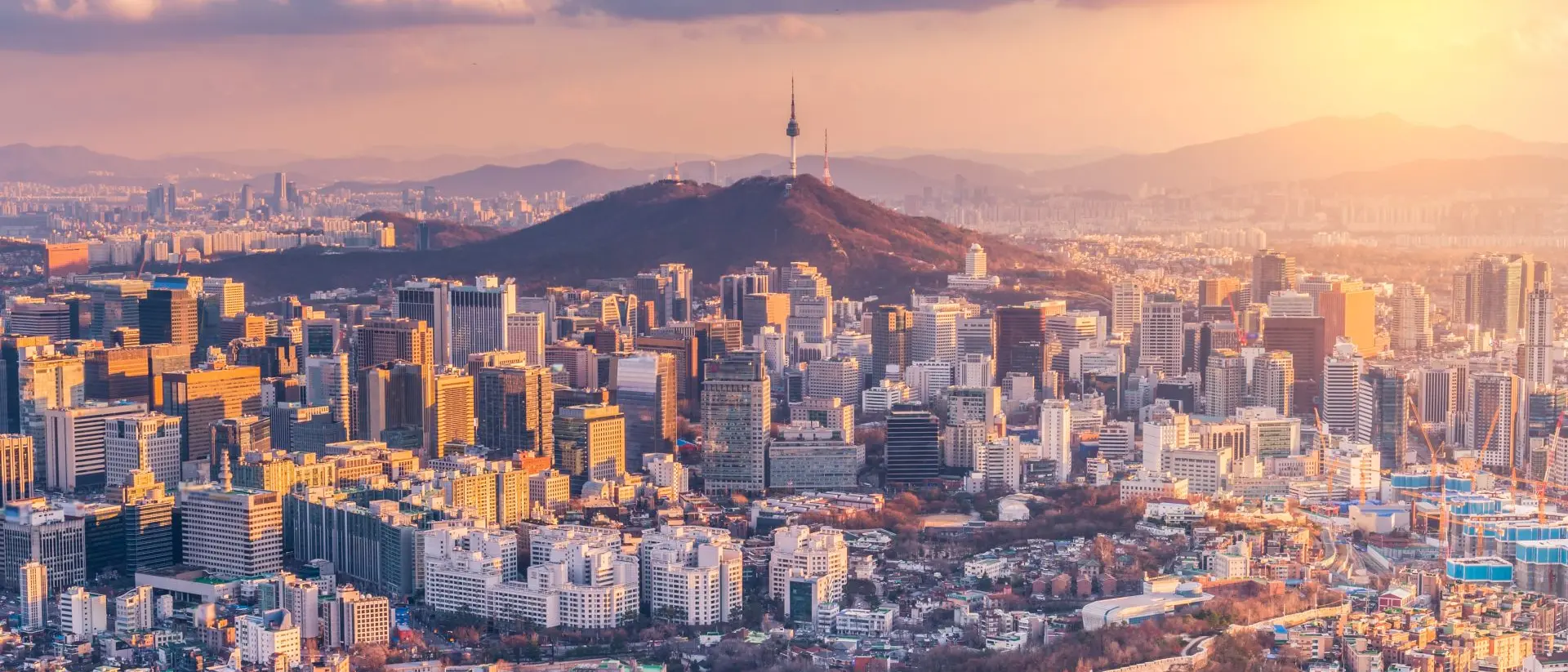 Seoul City Sunset view of Seoul City Skyline, South Korea
