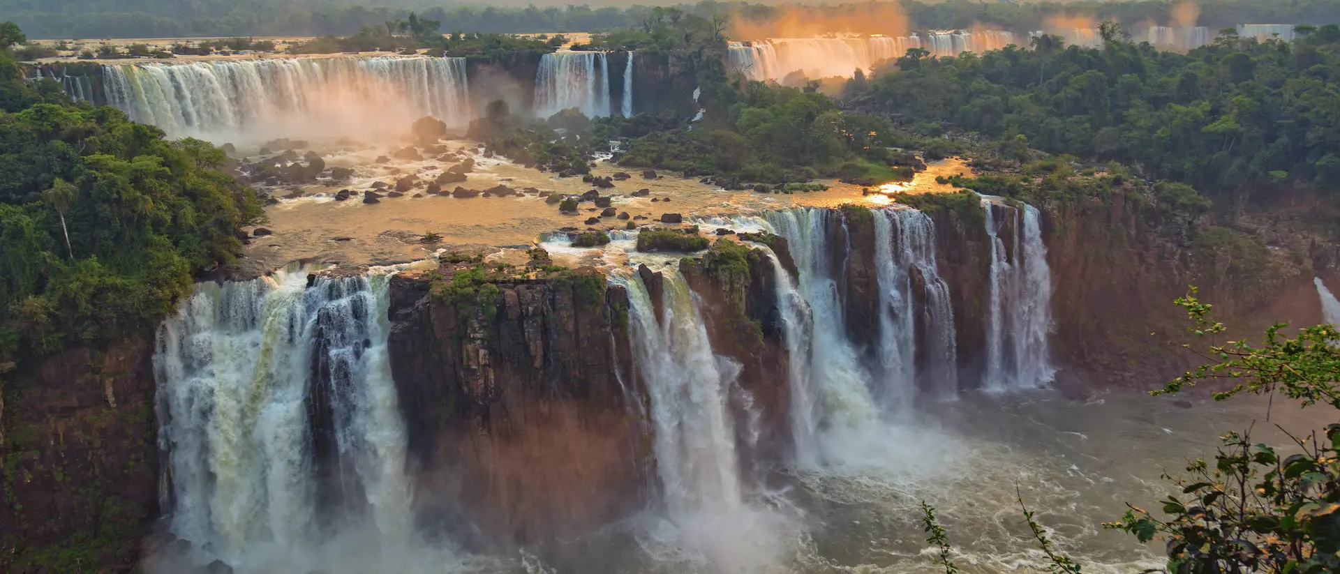 Aerial view of the international water falls