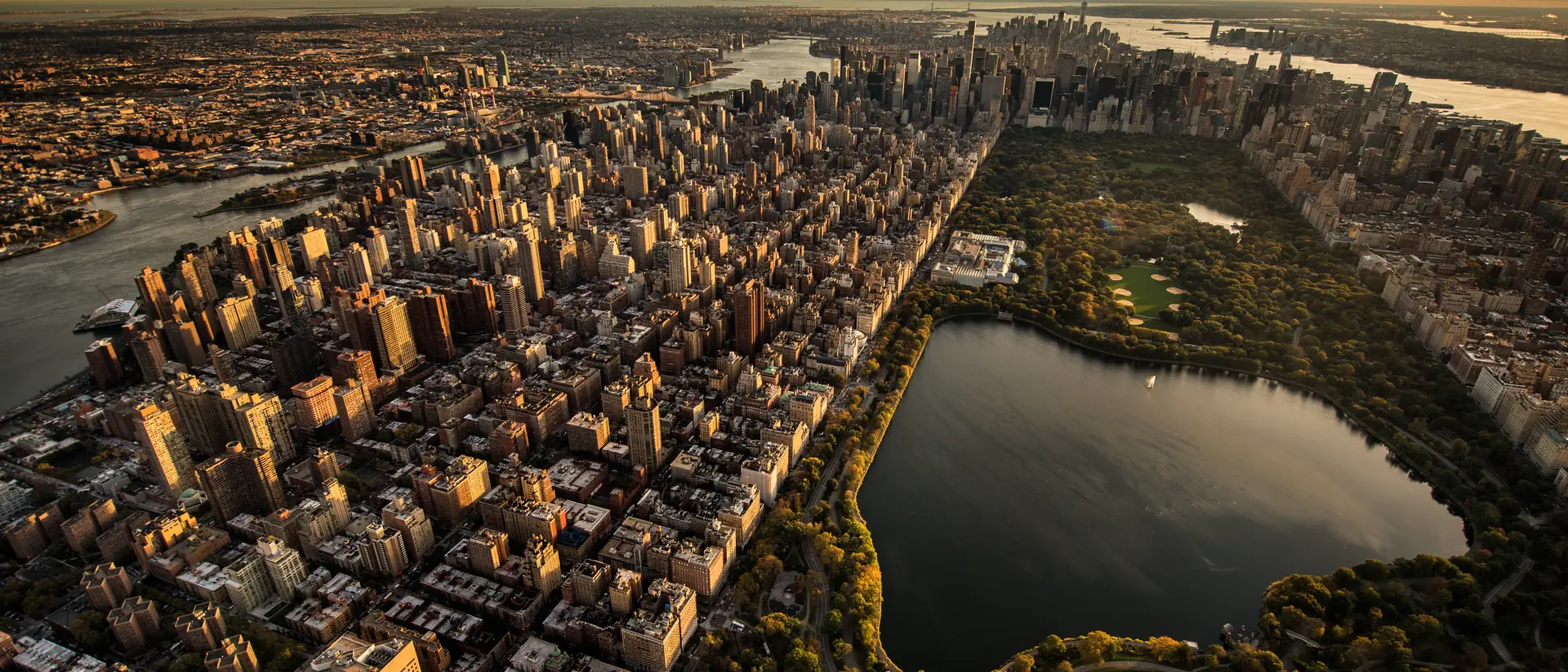 Aerial shot of Central Park in New York, USA.