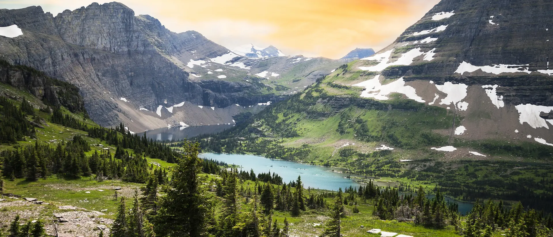 Glacier National Park View of Glacier Park in the Rocky Mountains, Montana