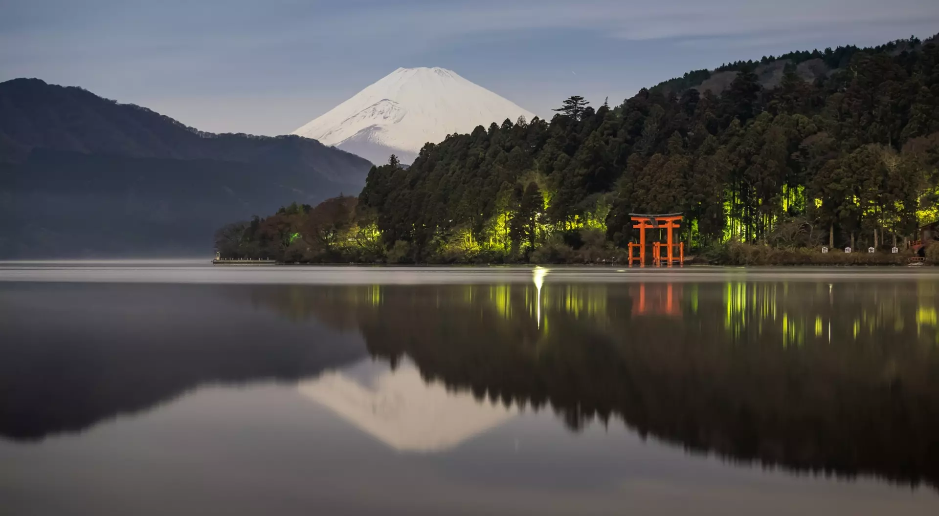 Lake Ashi, also referred to as Hakone Lake or Ashinoko Lake, is a scenic crater lake that lies along the southwest wall of the caldera of Mount Hakone