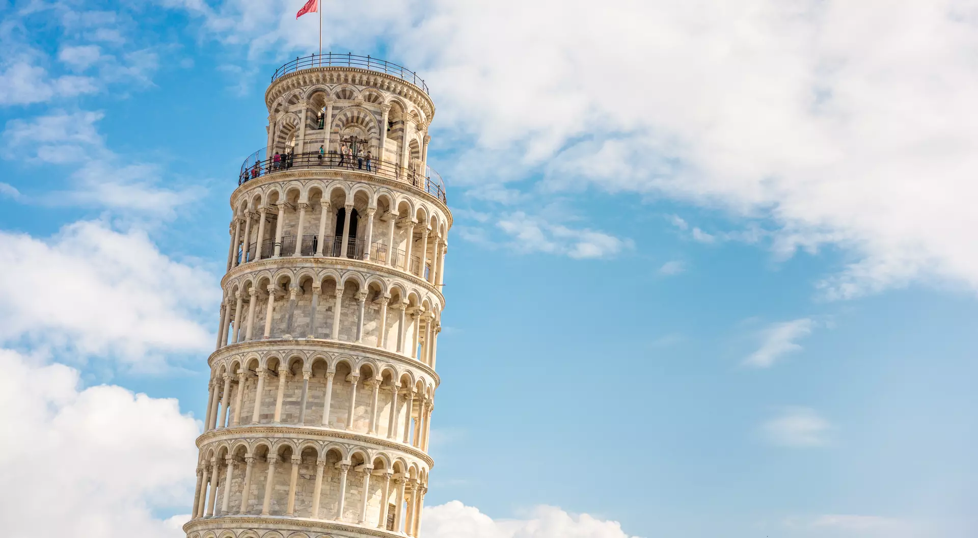 A side view of the Leaning Tower of Pisa