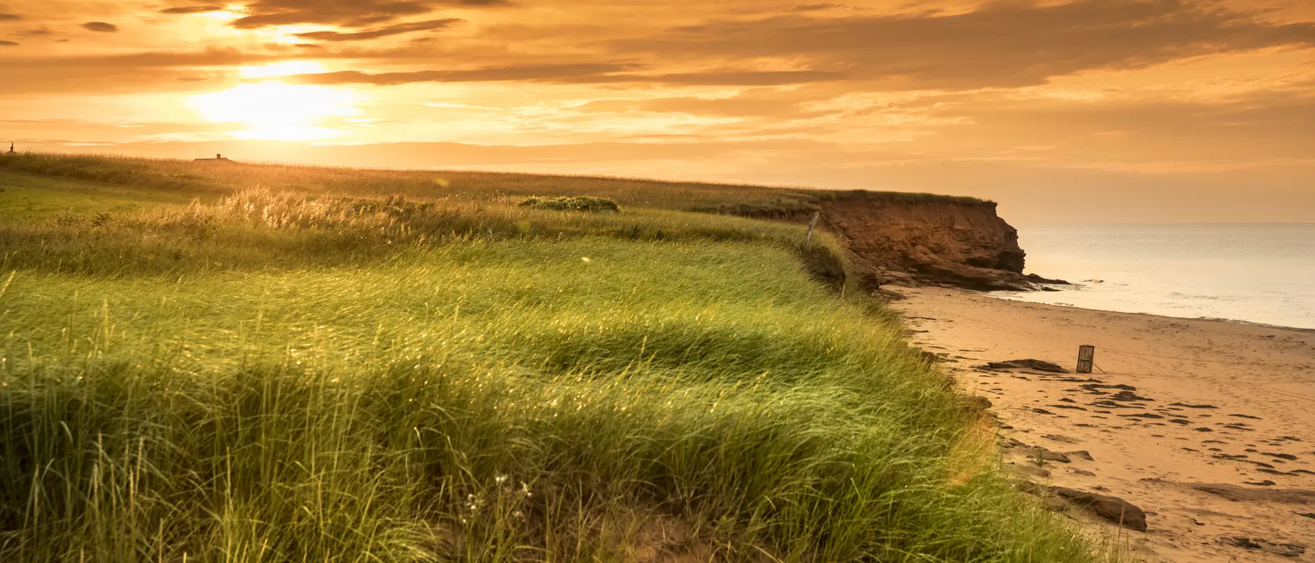 Prince Edward Island Canada Peaceful shore of Dalvay Beach during the summer in Prince Edward Island Canada