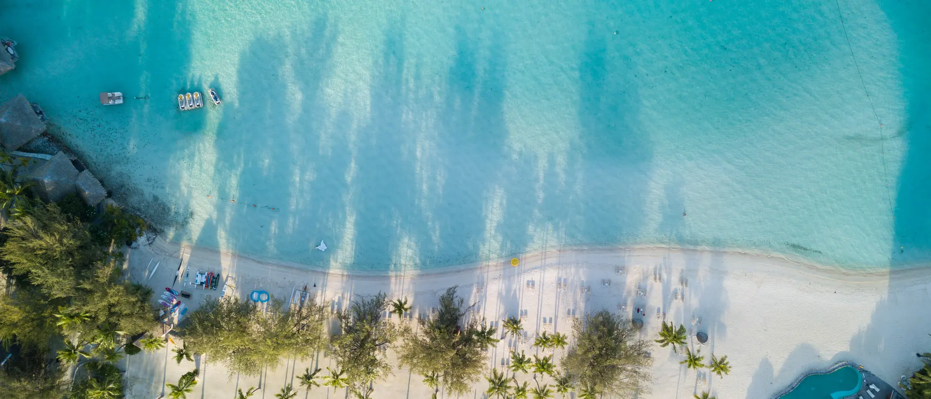 Aerial view of beach and waters