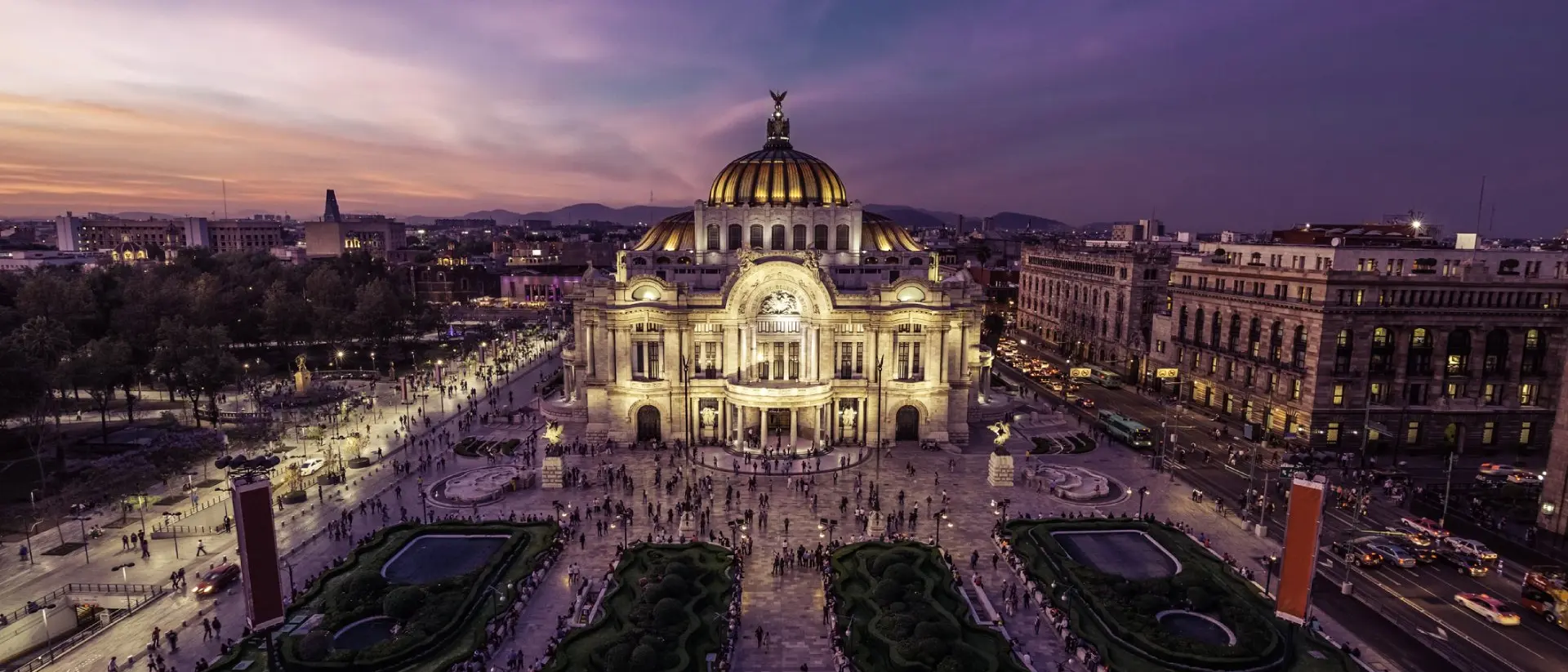 Mexico City's Downtown At Twilight