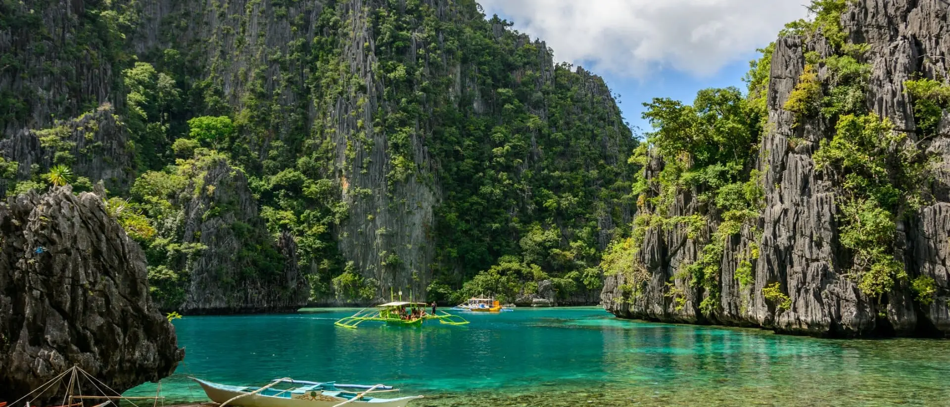 Philippine boats in the lagoon of Coron Island