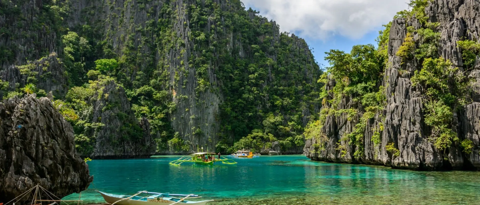 Philippine boats in the lagoon of Coron Island