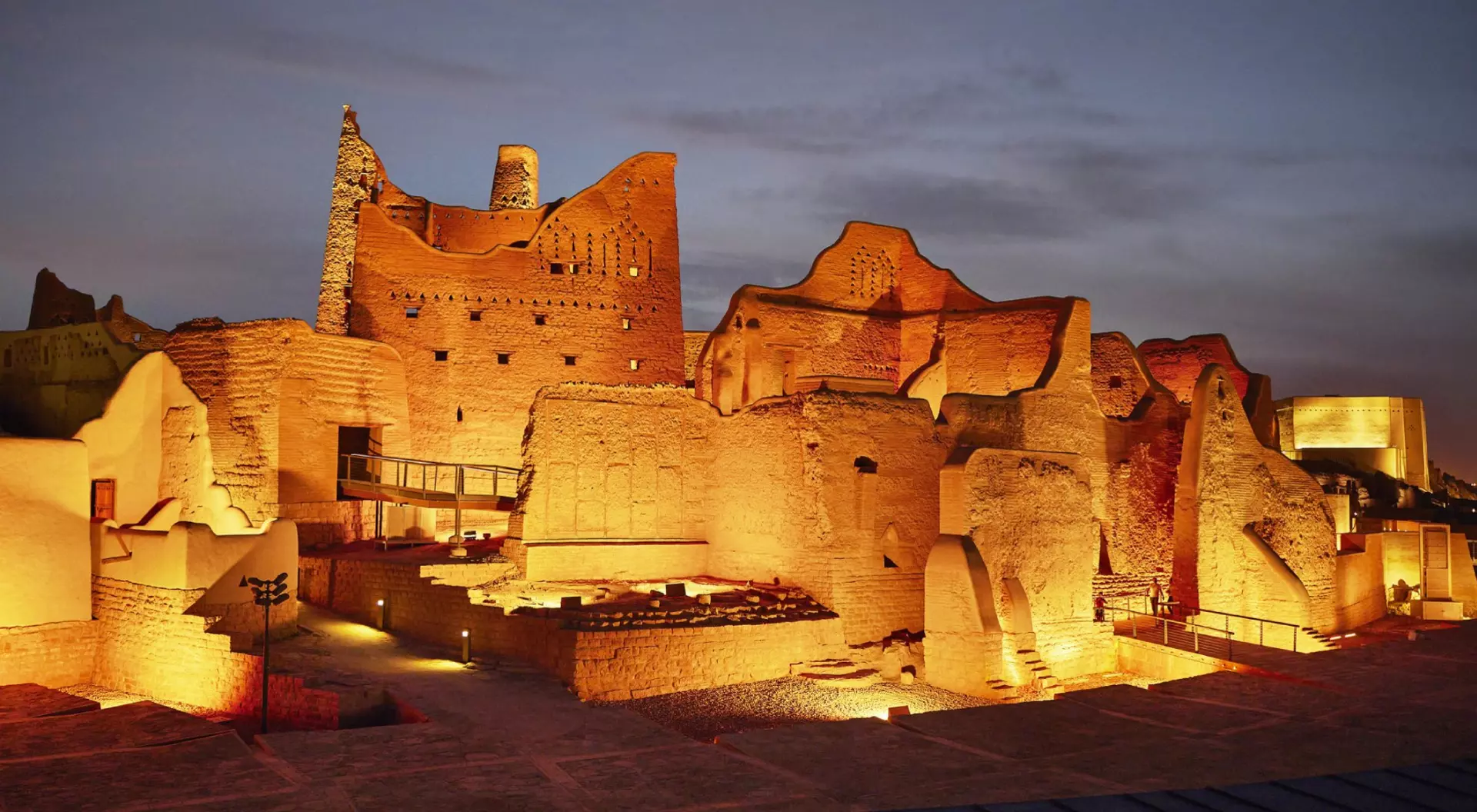 Restored Salwa Palace under twilight sky
