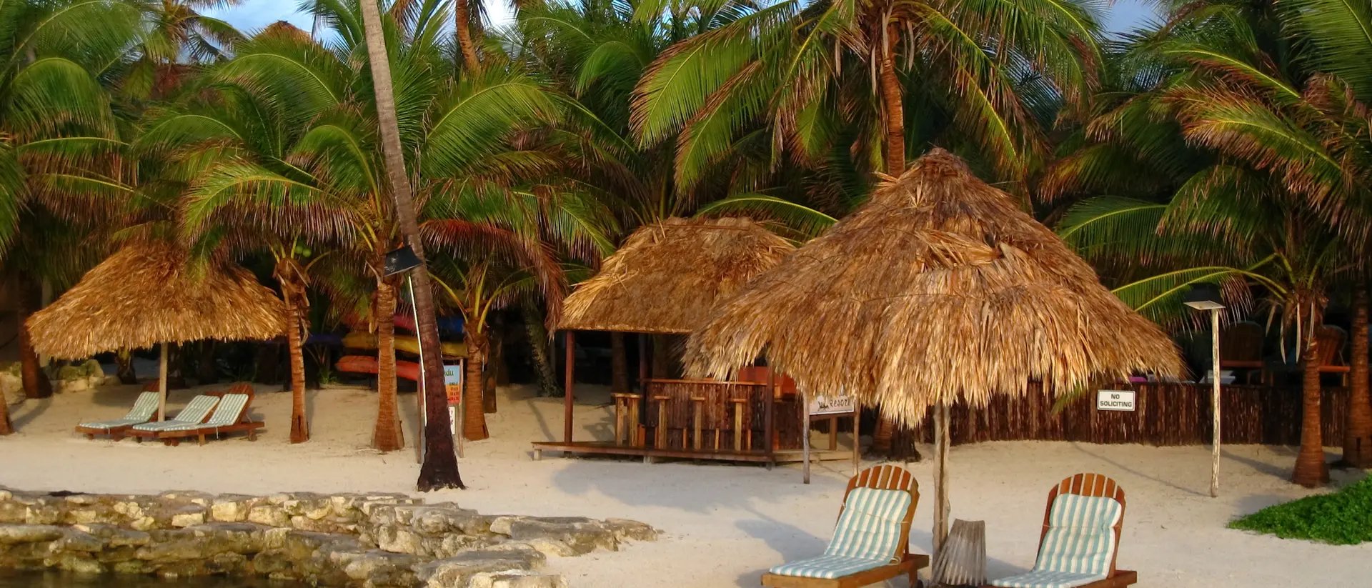 Ambergris Caye, Belize Tropical Resort in Morning Light at Ambergris Caye, Belize.